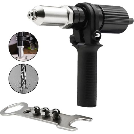 Adaptateur Pour Pistolet À Rivets À Frapper - Pour Perceuse Électrique Sans Fil - Acier Allié - Longueur 120 Mm - Diamètre Tige Hexagonale 6,35 Mm - Lot De 1 Pièce (1/5)