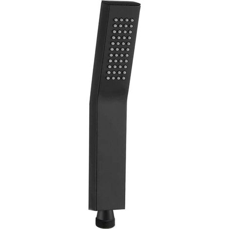 MUMU Matte Black Solid Brass Wall Mounted Bathroom System with Square Shower Head (1/4)