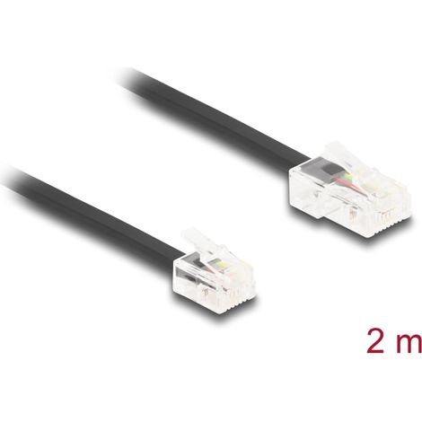 Delock Cable telefÃ³nico de RJ45 macho a RJ11 macho negro 2 m