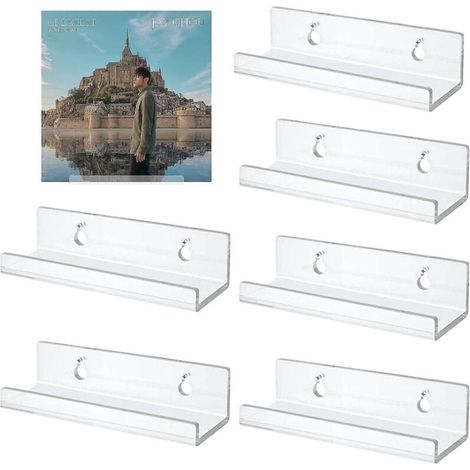 Wandmontiertes Schallplattenregal, Acryl-Schallplattenhalter, transparente Acryl-Schweberegale für Schallplatten (1/4)