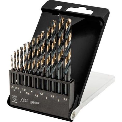 Punte per trapano in metallo HSS-CNC, 124°, "Pro-Tec", 1,5 - 6,5 mm, set da 13