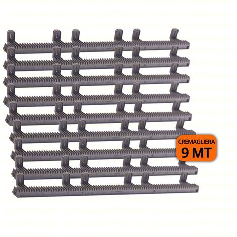Kit Cremagliera 9 Mt Metri Universale Cancello Scorrevole Nylon Plastica