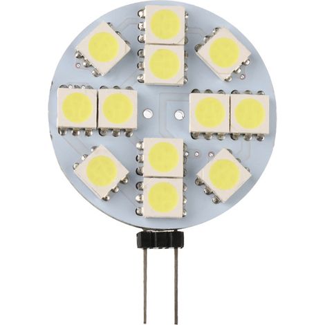 12 ampoules LED G4 non dimmables, lumière blanc chaud 2700K, angle d'éclairage 180°, 2W, adaptées aux cuisines et camping-cars DC 12V (1/5)
