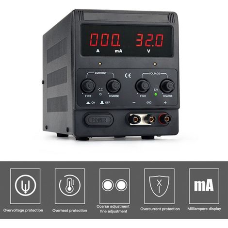 Alimentation CC régulée DP310, ampèremètre à affichage numérique, pour la réparation, les tests et les expériences d'ordinateurs portables et de téléphones portables, 30 V/10 A, norme européenne 220 V (1/5)
