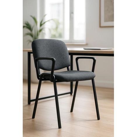 Sillas de escritorio - Pack 4 Sillas Ofis con Brazos - Gris (1/2)