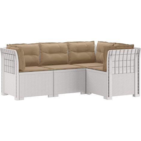 Sofá de Jardín para 4 Personas con Cojines Estilo Rattan PP vidaXL (1/5)