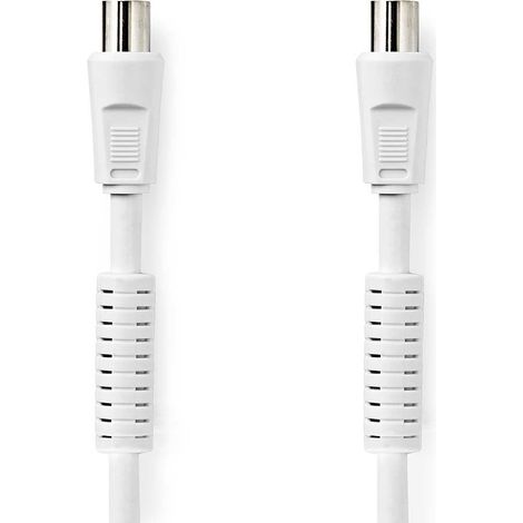 Cables coaxiales iec coaxial macho iec coaxial hembra niquelado 120db 75 ohmios cuatro escudos 100m redondo pvc blanco etiqueta