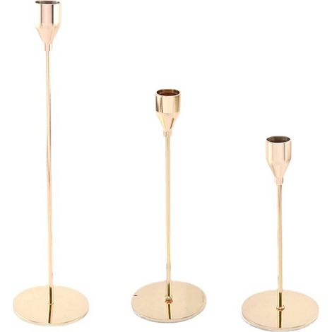 Eosnow Kerzenhalter-Set, 3 Stück, für Stabkerzen, dekorativer Kerzenständer, Metallständer, Hochzeit, Abendessen, Party