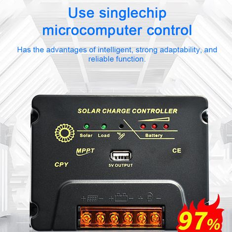 Régulateur de batterie de panneau de contrôleur solaire 20A, chargeur d'identification automatique 12 volts/24 volts. (1/5)