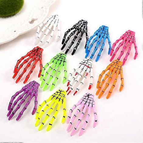 Verschiedene farbige Haarspangen im Zombie-Punk-Rock-Horror-Stil, Haaraccessoires für Frauen und Mädchen (10 Stück, zufällige Farben) (1/4)
