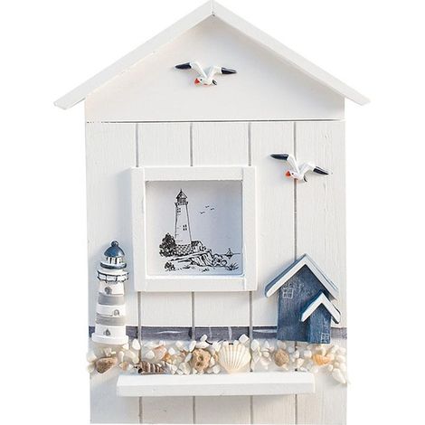 Boîte à clés murale en bois avec serrure, boîtier de rangement de clés à fixer au mur, coffret de sécurité pour maison (1/5)