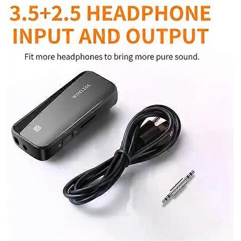 Récepteur et émetteur Bluetooth sans fil, kit Bluetooth NFC BT5.1 pour voiture, format cravate, carte TF stéréo, fonction caméra. (1/5)
