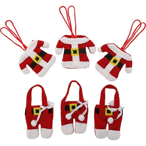 Cubiertos de Papá Noel, juego navideño de 3 piezas/chaqueta + pantalón corto/