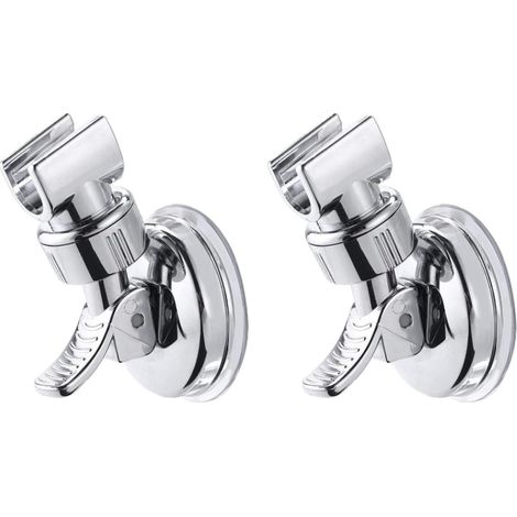 Support de Pomme de Douche - Fixation par Ventouse - Réglable et Pivotant 360° - Sans Perçage - Pour Carrelage Verre Métal Lisse - 2 Pièces (1/5)