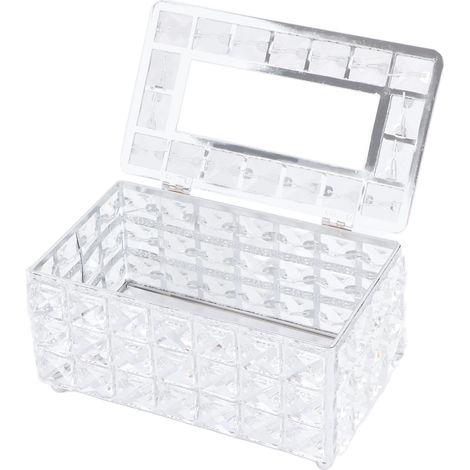 Boîte à mouchoirs rectangulaire décorative en cristal artificiel pour le salon, la chambre et le bureau (1/5)