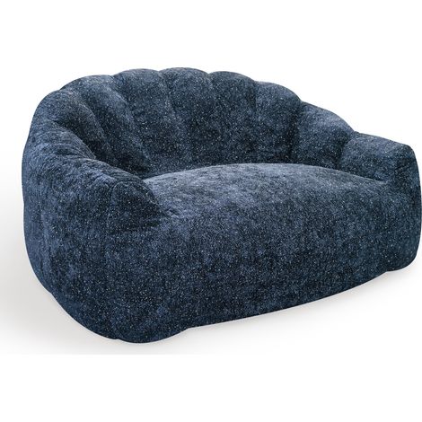 Sitzsacksofa mit Armlehnen im Bärentatzen-Design, Blau, 140x98x61 cm, Flanell, HOMVRA (1/5)