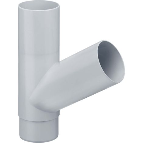 INEFA Abzweiger Fallrohr 60 Grad, PVC Zubehör Fallrohr Kunststoff, einfache Steckmontage, Made in Germany - DN125/125 Grau