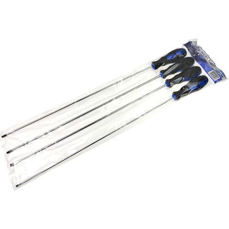 SET CACCIAVITI GIRAVITI EXTRA LUNGHI 450mm 4 PZ ACCIAIO Cr-V GEKO G30588