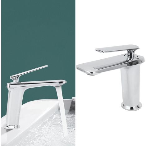 Robinet de lavabo en cuivre monotrou avec eau chaude et froide pour la maison ou l'hôtel G1/2 (1/5)
