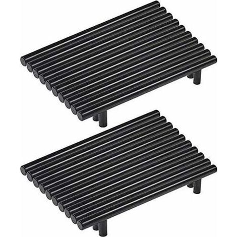 Lot de 20 poignee de meuble cuisine noir en acier inoxydable poignée meuble noir en T Bar Bâton Cuisine,Ø 12mm (Hole Centers:160mm) (1/5)