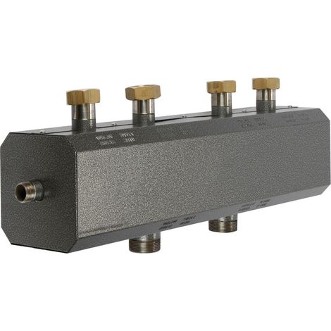Le Sanitaire – Collecteur double 2 sorties pour raccordement chauffage OEG – Isolé pour circuits séparés – Support mural disponible en option