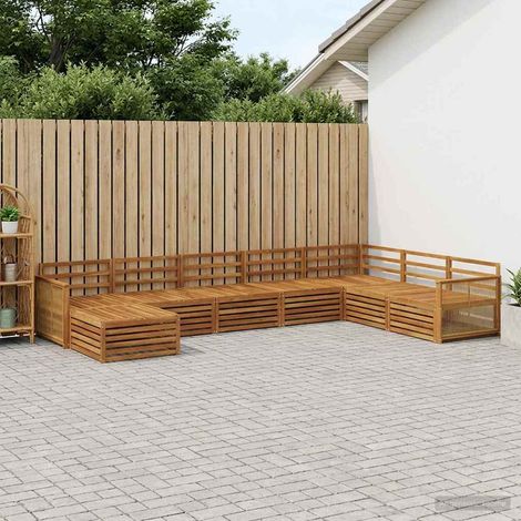 vidaXL Outdoor-Sofagarnitur 8 pcs Natur (1/5)