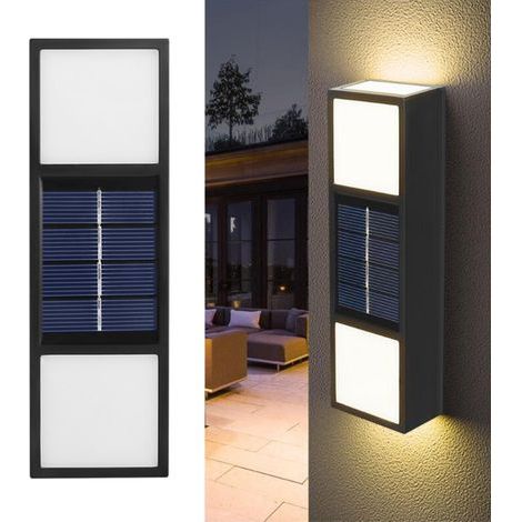 Outdoor LED solar light wall for front door, backyard garage deck (1/5)