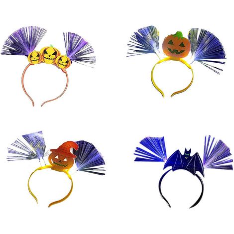 Serre-tête chauve-souris citrouille pour cosplay, costume d'Halloween lumineux, accessoire de déguisement pour jeux de rôle, carnaval, coiffe de magicien en fibre (1/3)