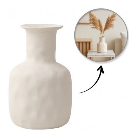 Vaso da fiori in ceramica Ecarla, minimalista, 20,5×13,5 cm, WAZ06 (1/3)