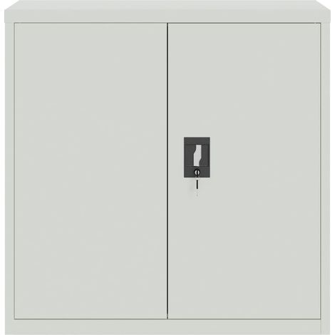 Armoire de bureau moderne,Armoire à dossiers avec 2 portes Gris 90 cm Acier -24826 (1/5)