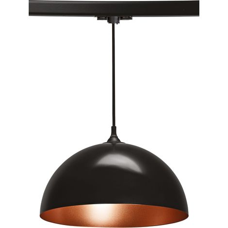 COMO 023 Suspension E27 60W noir/cuivré lpe non incl. pour Rail 3 allumages ARIC 4218