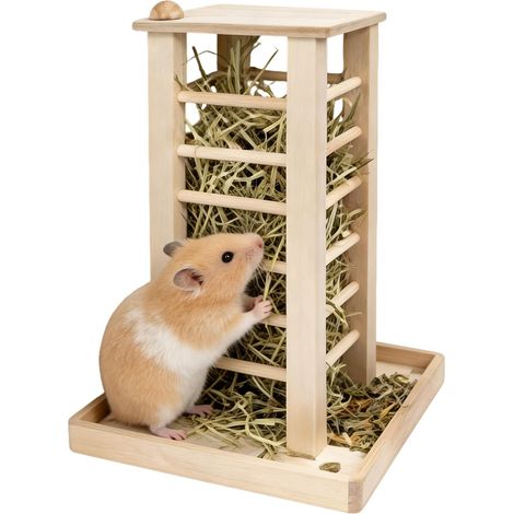 Wooden Z Hay Feeder, Wooden Rabbit Hay Feeder, Wooden Hay Rack, Rabbit Hay Ratelier for Small Pets, Guinea Pigs, Rabbits, Chinchillas, Hamsters (1/5)