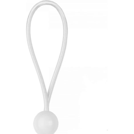 BCB-0520WH-B LOT DE 10 TENDEURS EN CAOUTCHOUC AVEC BOULE 10 X 20 CM (BLANC) BRADAS