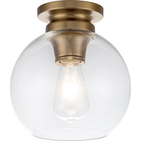 Elstead Feiss Tabby Lampada da soffitto semi-incasso a sfera in ottone brunito (1/5)