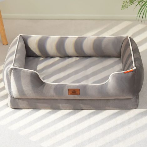 Lit Pour Animaux Domestiques Panier universel quatre saisons for chat et chien, tapis de couchage en tissu ultra doux, fond amovible, for animaux compagnie, fournitures canapé(Brown,S 45x35x18cm) (1/5)