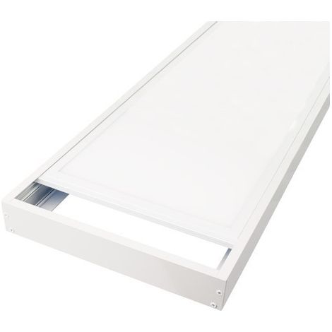 Europalamp – Kit de pose en saillie pour dalles led 600x600 – Cadre en aluminium blanc laqué – Livré avec vis et chevilles – Conforme aux normes CE
