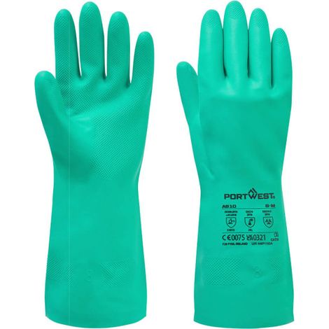 Guante químico Nitrosafe Verde, afelpado interior A810 XXL