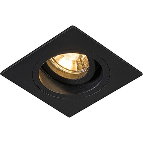 QAZQA Foco empotrable moderno negro 9,3 cm giratorio e inclinable