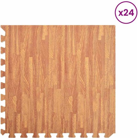 vidaXL Pool Ground Mat 24 pcs Wood 8.64 ㎡ EVA Foam