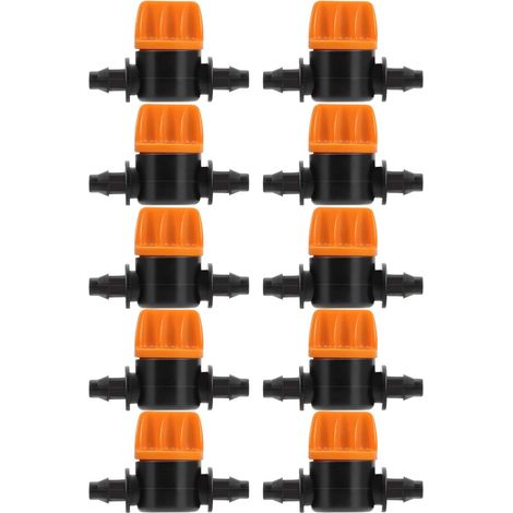 BRAVIX 10 Pièces Vanne de Commutation D'irrigation Goutte à Goutte 4/7 Connecteur de Tube D'irrigation Connecteurs de Tuyau Vanne Barbelée Convient pour Jardin Agricole