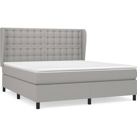 Maison Exclusive - Giroletto a Molle con Materasso Grigio Chiaro160x200 cm Tessuto (1/5)