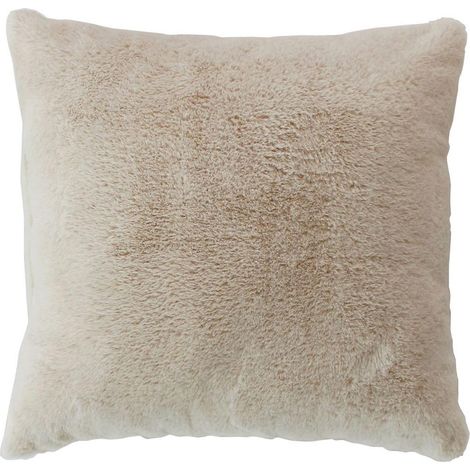 Coussin Déco Imitation Fourrure "Rabbit" 40x40cm Beige