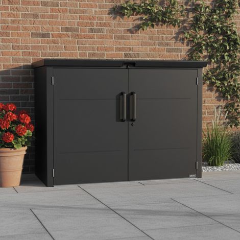 Abri poubelles acier galvanisé X-Metal Kosto gris foncé (1/5)