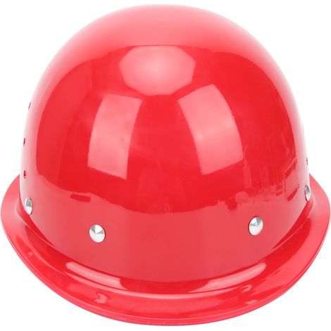 Casque de chantier rouge à dôme industriel, casque de protection pour travailleurs, protection extérieure, travail sur chantier, respirant, casque de travail en haute altitude. (1/5)