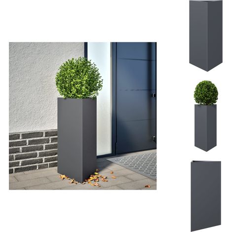 Jardinière anthracite triangulaire 40x34,5x70 cm acier - Jardinière - Jardinières - Jardinière D'extérieur - Jardinière De Patio (1/5)
