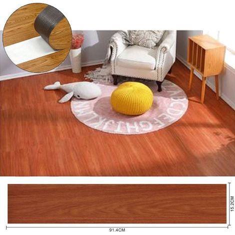 TrAdE Shop Traesio - Pavimento Finto Parquet Effetto Legno Rivestimento Piastrelle Adesive 15x90cm -