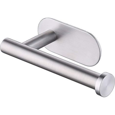 Soporte para papel higiénico autoadhesivo de acero inoxidable AIDUCHO, no requiere perforación, fuerte adhesión e impermeable - Estirado de alambre (1/5)