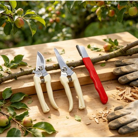 sécateur puissant en acier inoxydable pour branches épaisses arbres fruitiers cueillette de fruits taille de fleurs et éclaircissage multifonction pour jardin lot combiné (1/5)