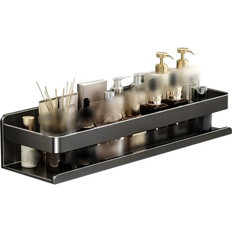 Mensola angolare per doccia senza foratura, in acciaio inox, 40 cm, non richiede foratura, adatta per cucine e bagni, mensola portaoggetti per il bagno. (1/3)