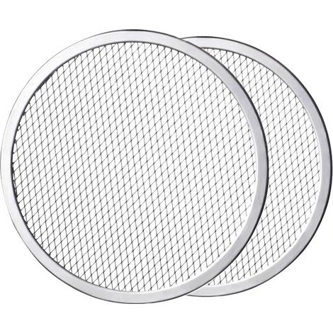 Plaque à pizza en aluminium de qualité restaurant, sans soudure, 8 pouces, 2 pièces (1/5)